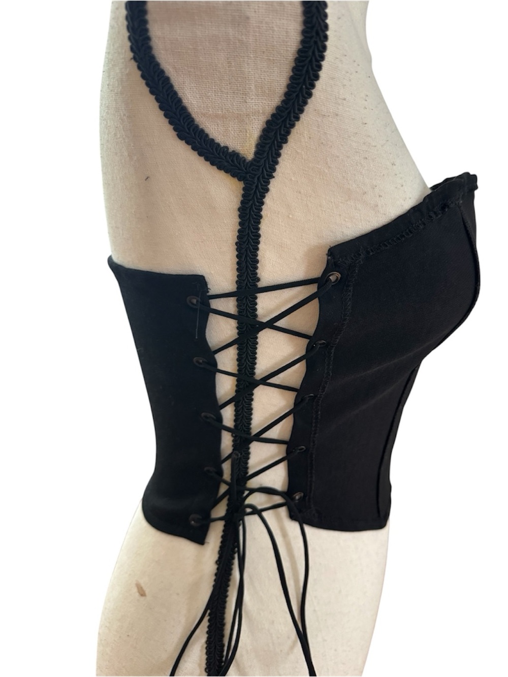 Black Strapless Corset Top - Picture 2 of 3